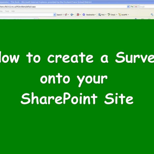 Creating a Survey using SharePoint