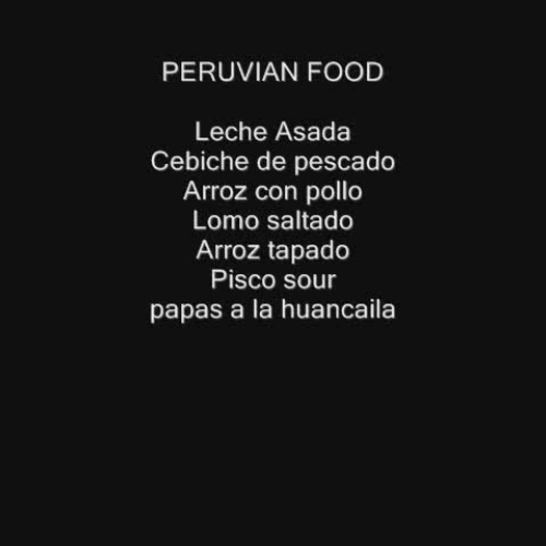 Spanish project Peruvian Cuisine