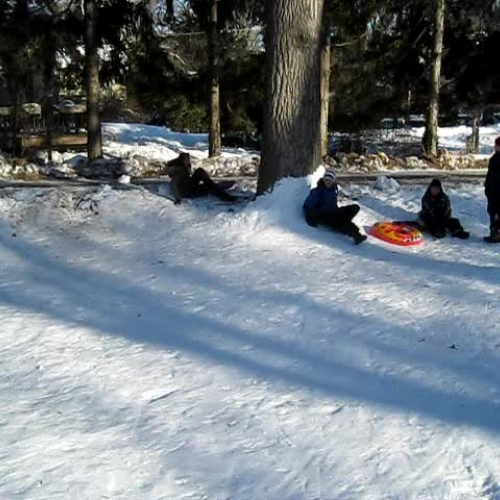 Ms Thoms sledding