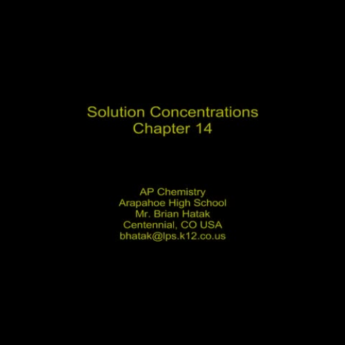 Solution Concentrations