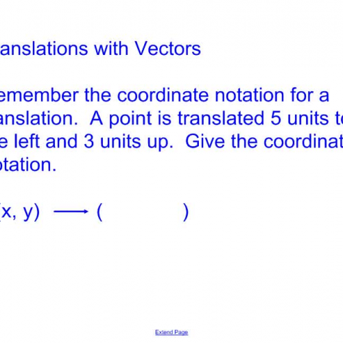Vectors and Translations