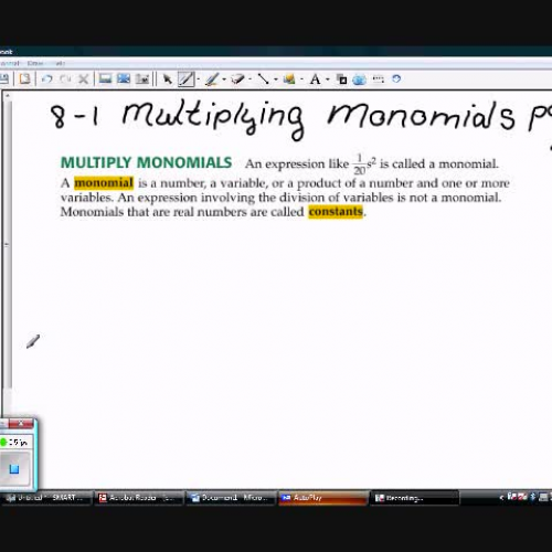 8-1 Multiplying Monomials