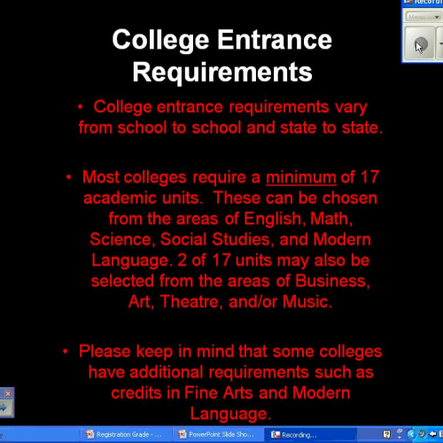 College and Technical School Requirements