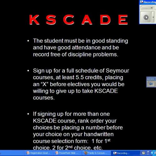 For  Soon to be Juniors -- KSCADE Information