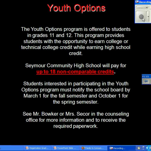 For Soon to be Juniors - Youth Options
