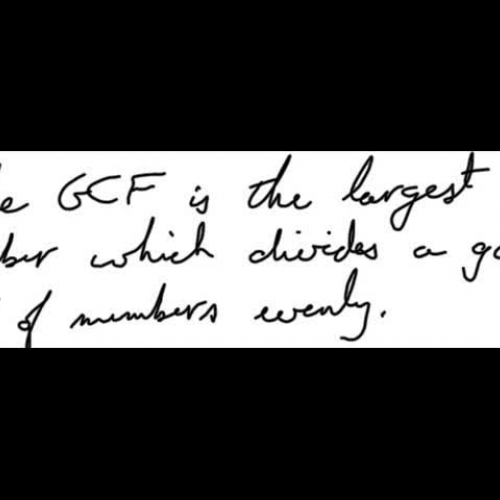 Greatest Common Factor