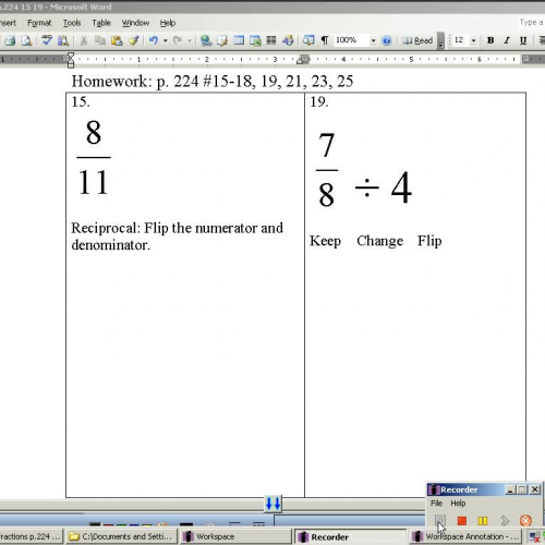 Dividing Fractions