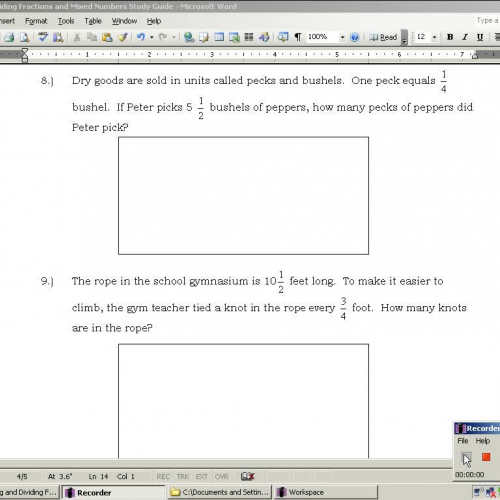 Dividing Fractions word problems