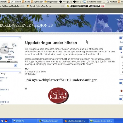 Moodle 1.8 - My Moodle page for teachers