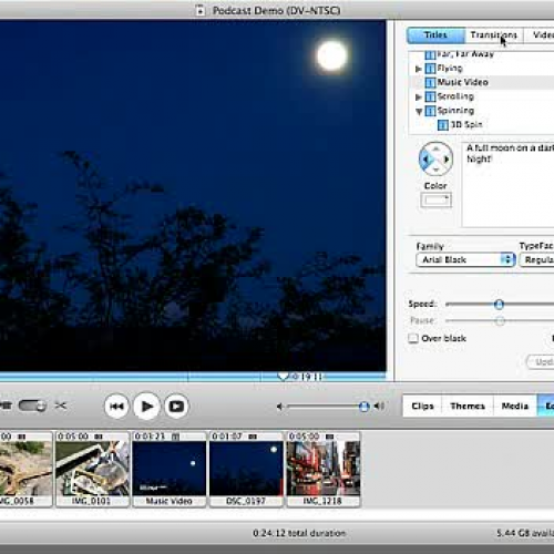 Adding Transitions in iMovie