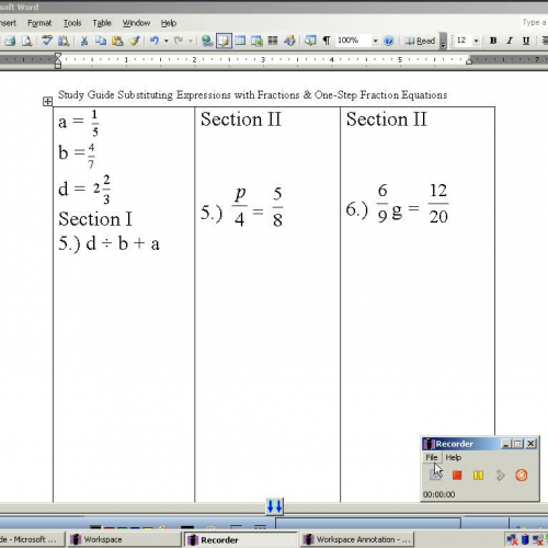 Fraction Equations Study Guide