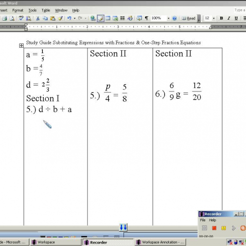 One step multiplying equations with fractions