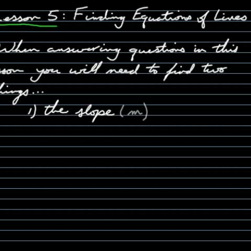 Finding the Equation of a line