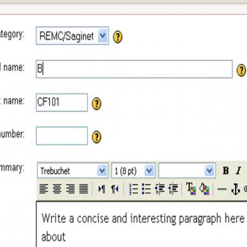 Setting Up A Moodle Course