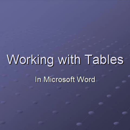 Using tables in Word