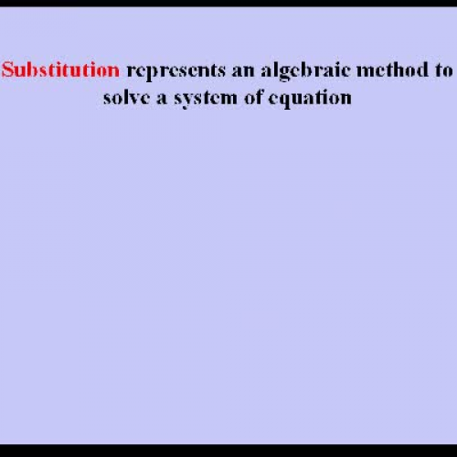 Solving System of Equations using Substitutio