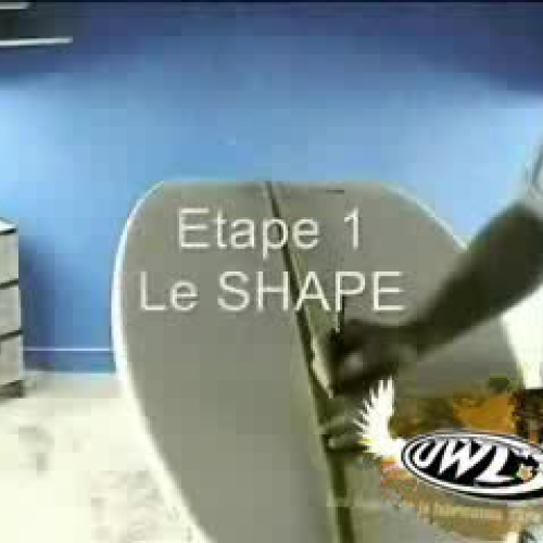  	Etape de fabrication d'une planche de surf.