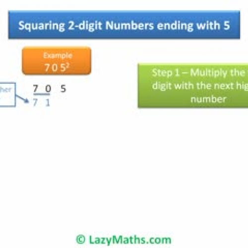 Ex 3 -Squaring of 2 Digit numbers ending with