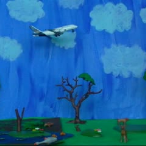 A plane destroys the landscape...