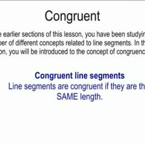 Congruent Lines and Shapes