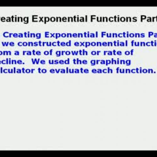 Creating Exponential Functions Part 2