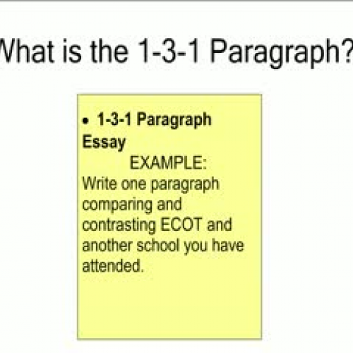 1-3-1 One Paragraph