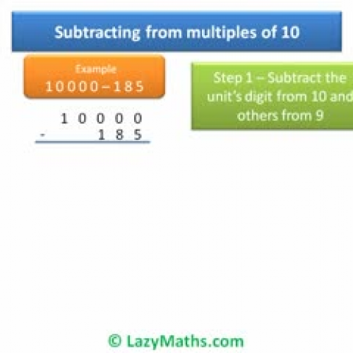 Ex 1 - Subtracting Numbers from multiples of 