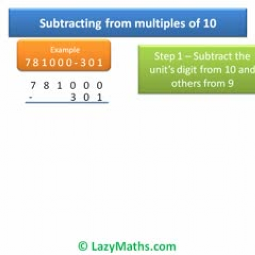 Ex 3 - Subtracting Numbers from multiples of 