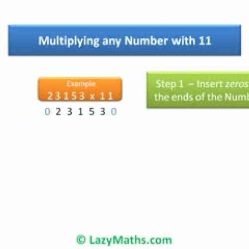 Ex 1 - Multiplying any number with 11