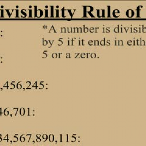 Divisibility Rule of 5