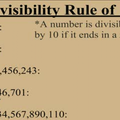 Divisibility Rule of 10