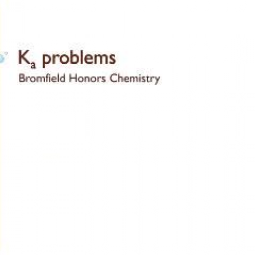 Problems with Weak Acids