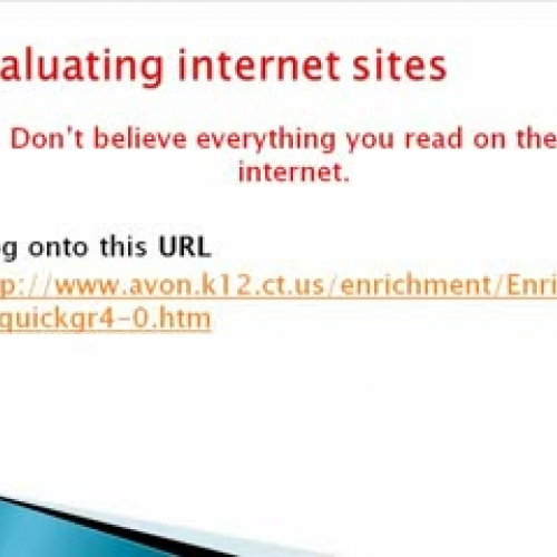 evaluating internet sites