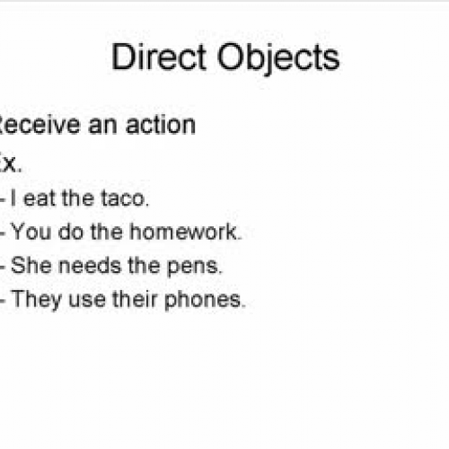 (In)Direct Object Pronouns