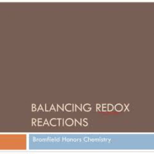 Balancing Redox Reactions