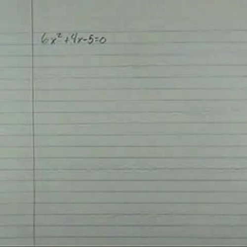 Solving using the Quadratic exuation