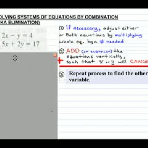 Solving Systems by Combination