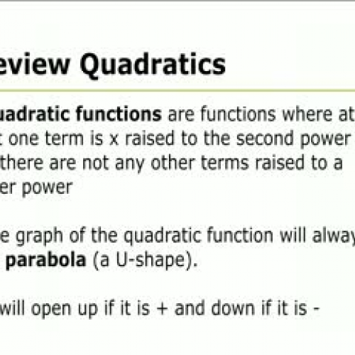 Graphing Quadratics
