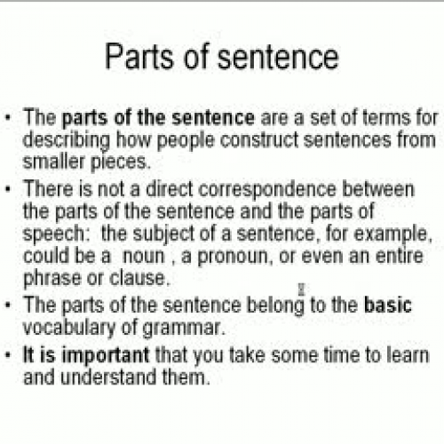 Parts of sentence (Syntax)