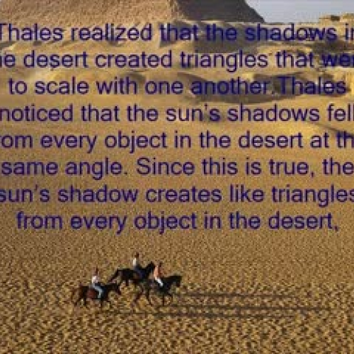 Thales Measures Height of Great Pyramid