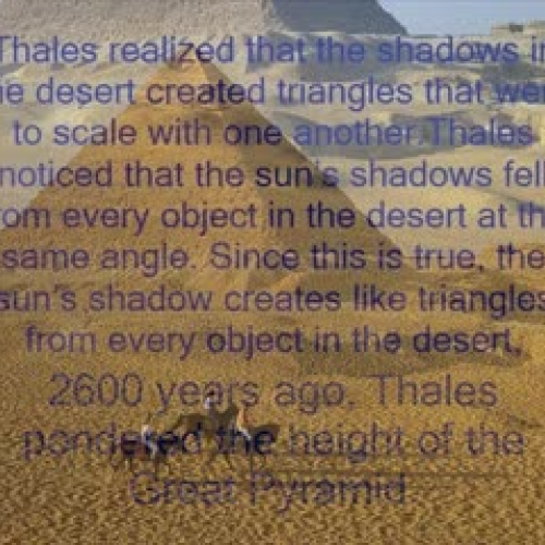 Thales Measures the Height of the Great Pyram