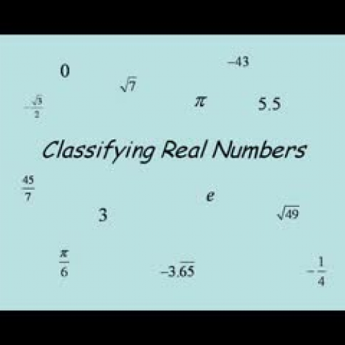 Classifying Real Numbers