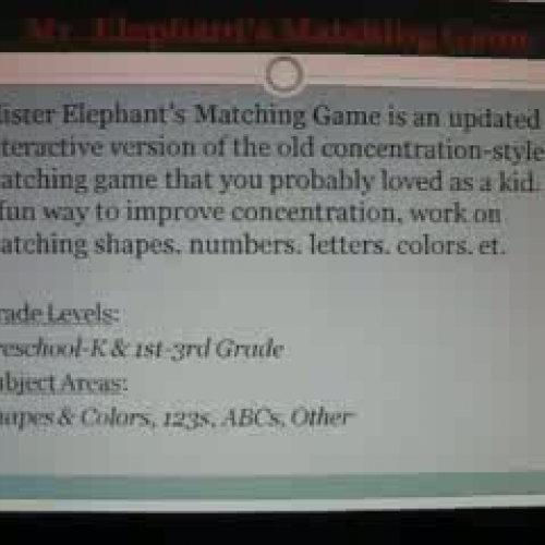 Mr. Elephant's Matching Game
