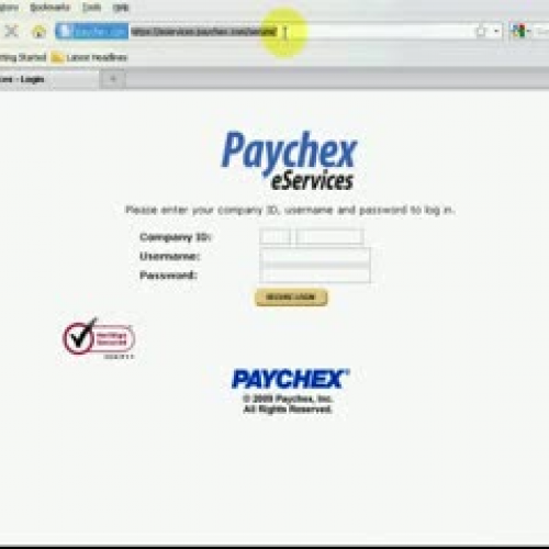 Logging into Paychex
