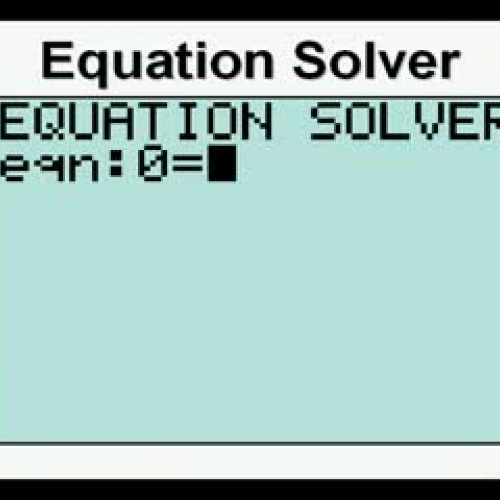 Equation Solver Intro