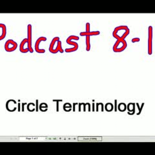 Lesson 8-1 Circle Terminology