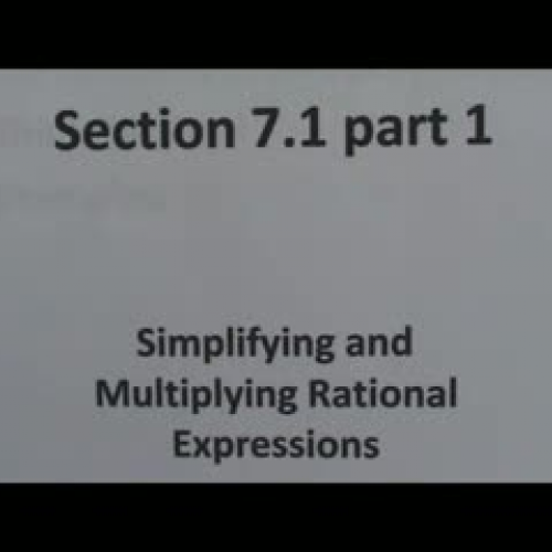 Intermediate Algebra Section 7.1 part 1