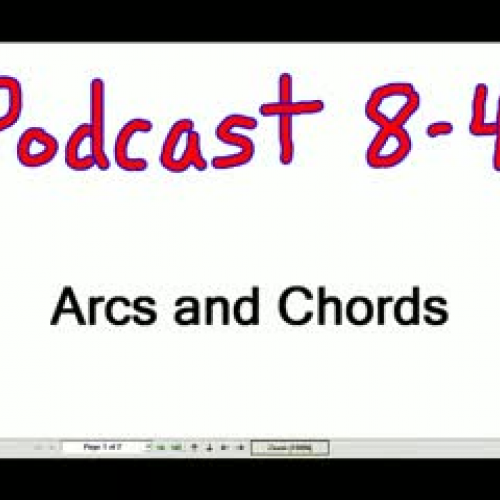 Lesson 8-4 Arcs and Chords