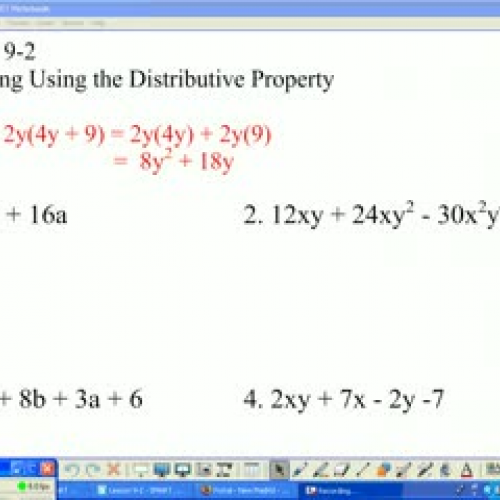 9-2 Factoring Using the Distributive Property