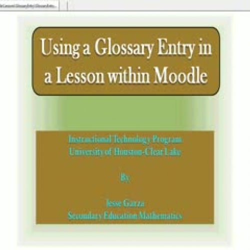 Using a Glossary Entry in a Lesson within Moo